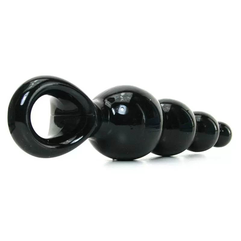 Анальная пробка с кольцом Jolie Ripples Mini – черная