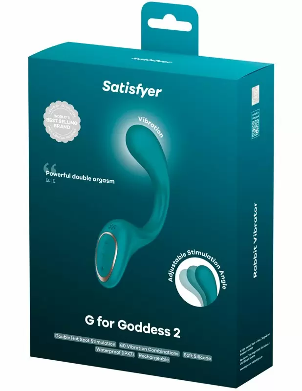 Изогнутый вибратор-кролик Satisfyer G for Goddess 2, 12 режимов, 5 скоростей, силикон, зеленый