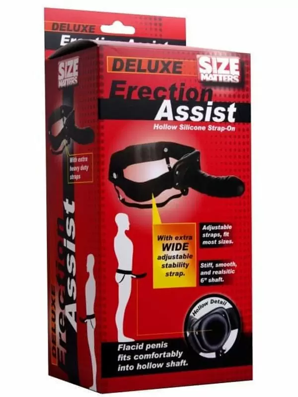 Полый фаллопротез Erection Assist, 15,2 см, силикон, черный