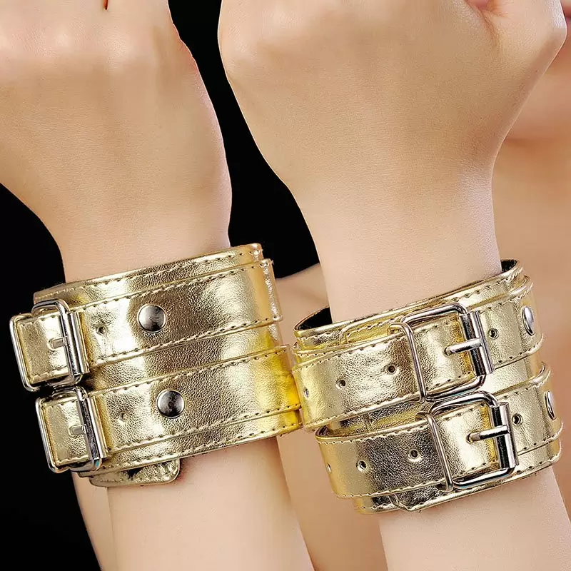 Наручники с двойной застежкой Sitabella с мехом – золотистый