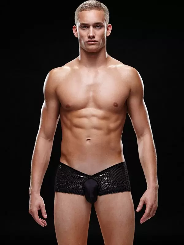 Блестящие мужские трусы-хипсы - L/XL