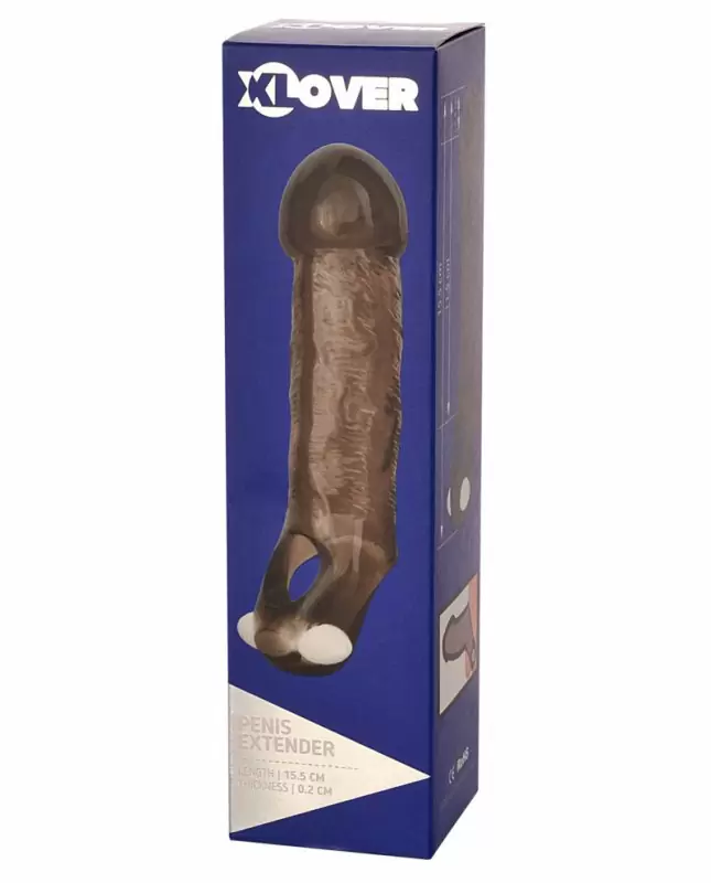 Вибронасадка TOYFA XLover с петлёй на мошонку — серая, 15,5 см