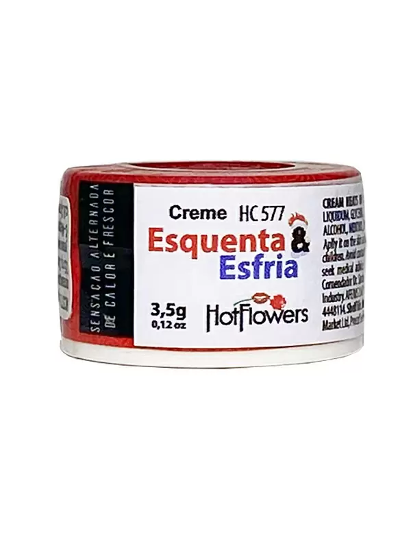 Возбуждающий крем Hot Flowers Esquenta&Esfria с охлаждающе-разогревающим эффектом, масляная основа, наружное применение, 3,5 грамма