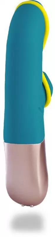 Инновационный вибратор-кролик Fun Factory Amorino, с эластичной лентой, 6 режимов, бирюзовый