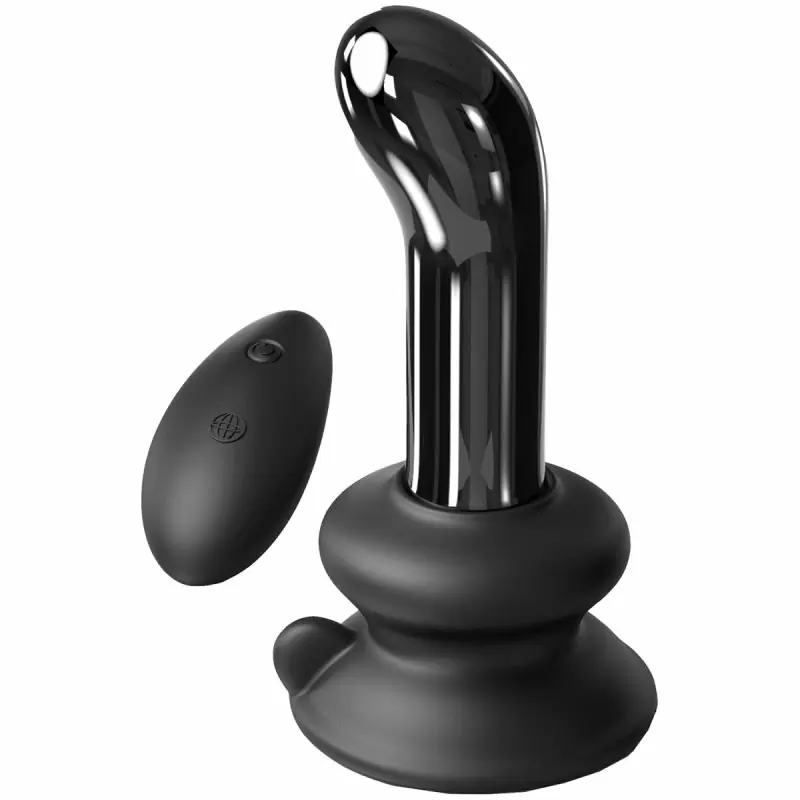 Стеклянный анальный вибратор с пультом ДУ Icicles № 84: 10.6 см, 10 режимов работы