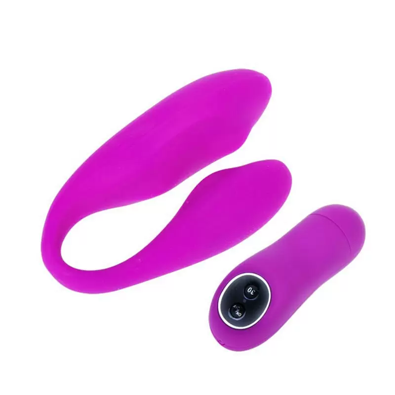 Водонепроницаемый вибромассажер для двоих Bernie с дистанционным пультом – малиновый