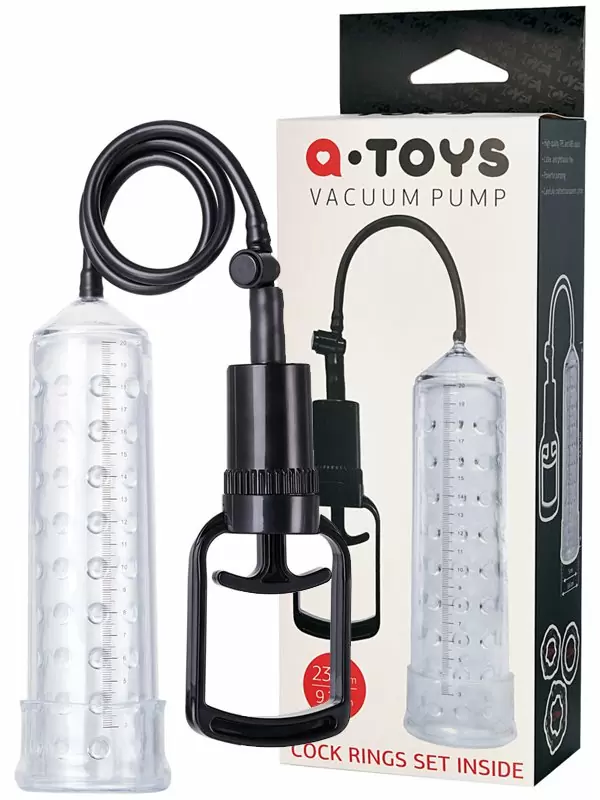 Вакуумная помпа для пениса TOYFA A-Toys с текстурированной вставкой – прозрачный