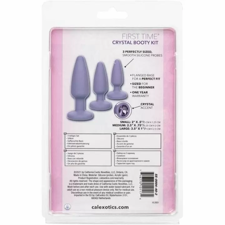 Набор анальных пробок из силикона FIRST TIME CRYSTAL BOOTY KT-PR