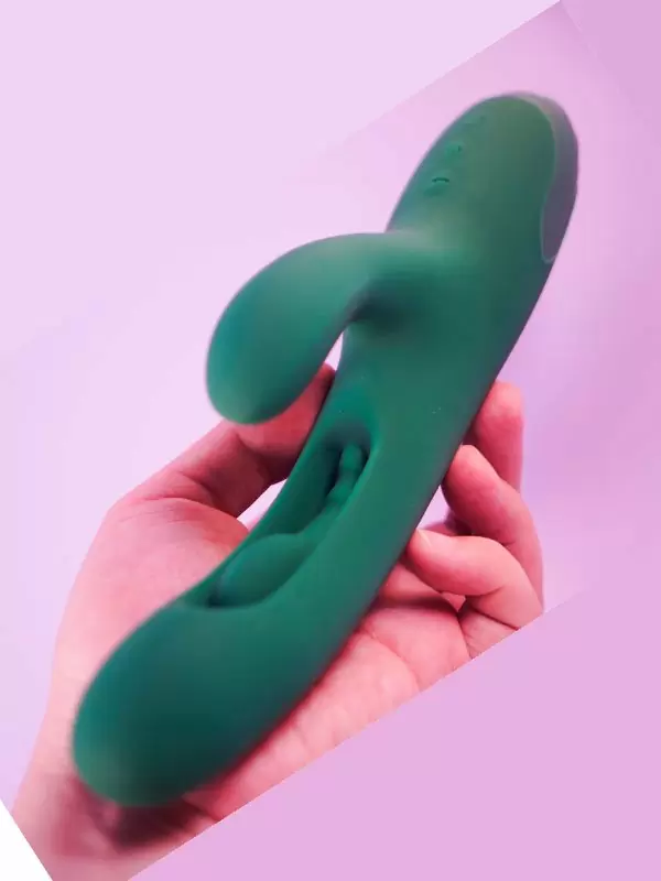 Инновационный вибратор-кролик Amovibe Zenora, 26 см, силикон, зелёный