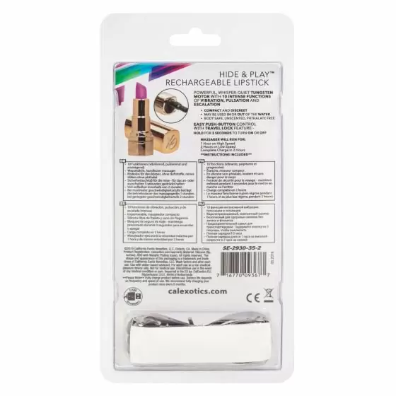 Вибропуля в форме губной помады Hide & Play Rechargeable Lipstick (фиолетовая)