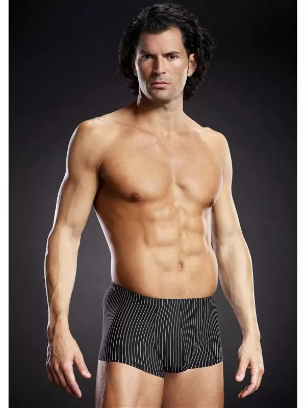 Транк-боксеры BlueLine из микрофибры в черно-белую полоску – S/M 
