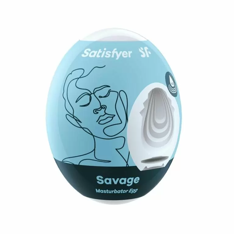 Компактный мастурбатор Satisfyer Egg Single (Savage), в форме яйца, ТПЕ, прозрачный