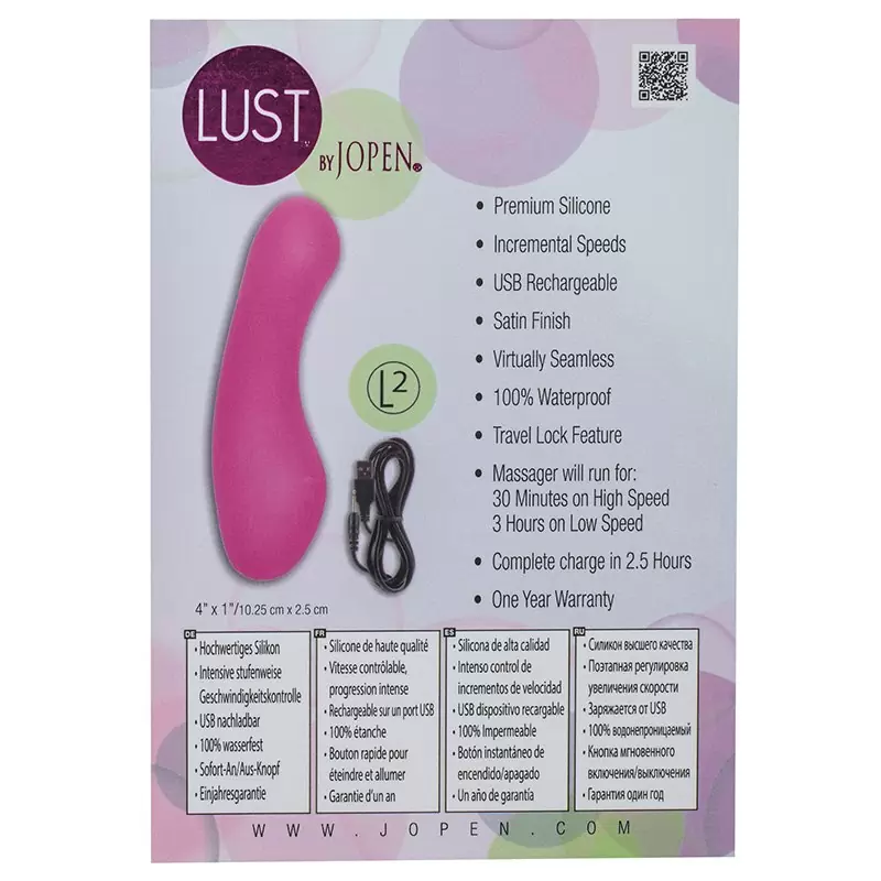 Перезаряжаемый мини-вибромассажер Lust by Jopen L2 – розовый