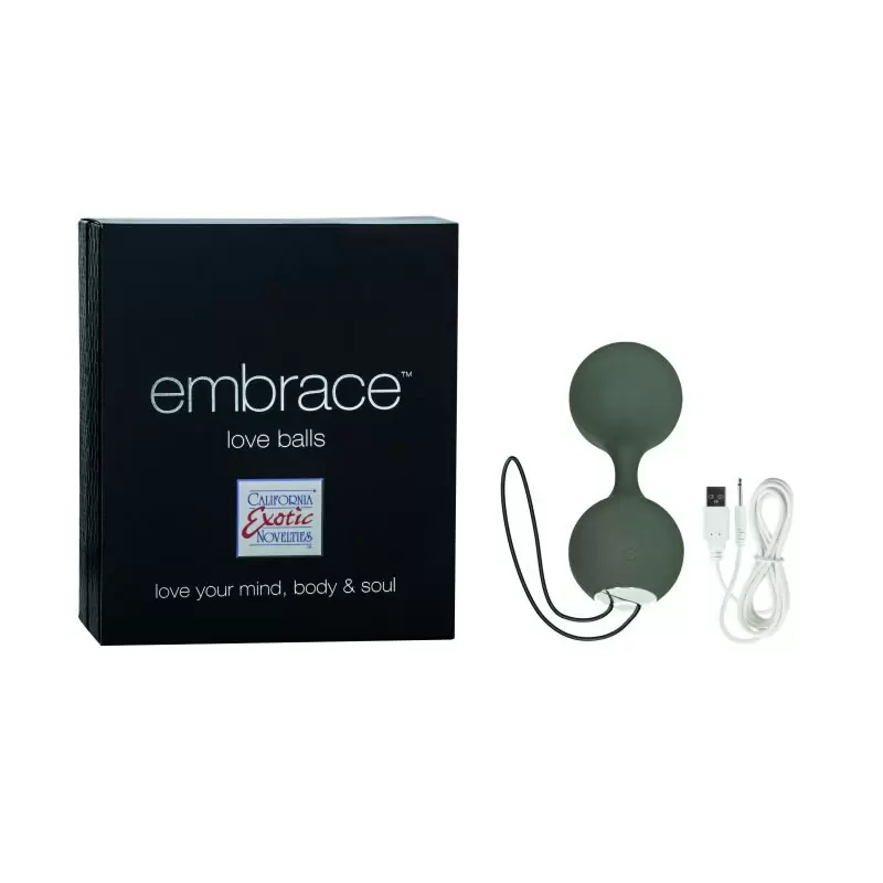Перезаряжаемые вагинальные шарики Embrace Love Balls  – серый