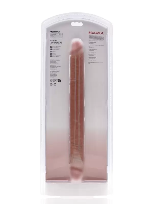 Двусторонний реалистичный фалоимитатор Slim Double Ended Dong Shots Toys, с набухшими венами, 35,6 см