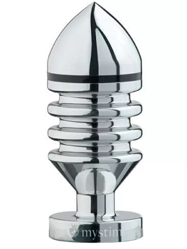 Анальный стимулятор Mystim Hector Helix L, для подключения к источнику электроимпульсов, 11,5 см, серебристый