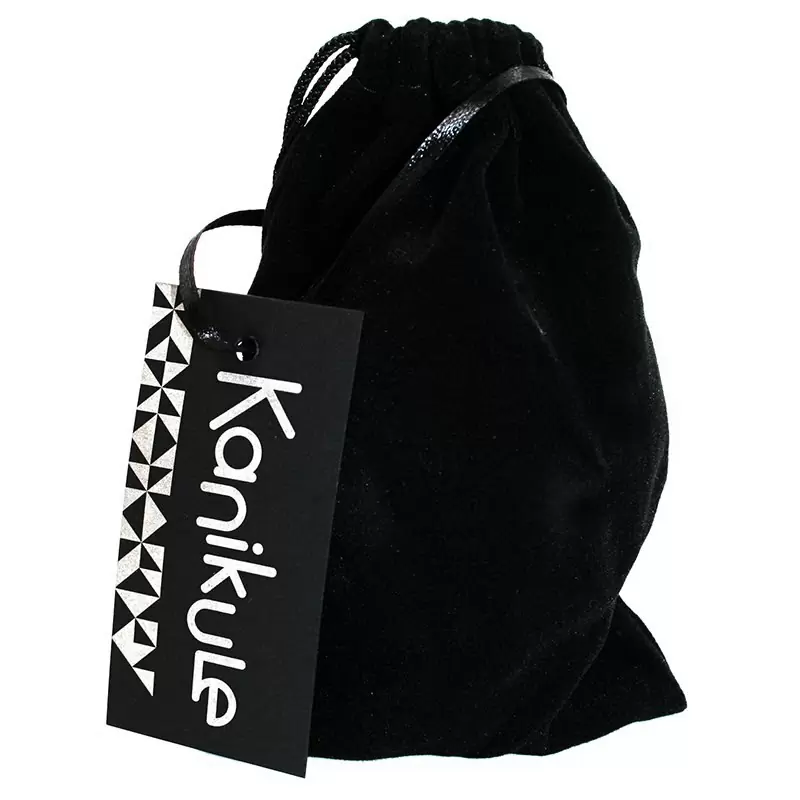 Средняя силиконовая анальная пробка Kanikule Medium с кристаллом – черный с желтым