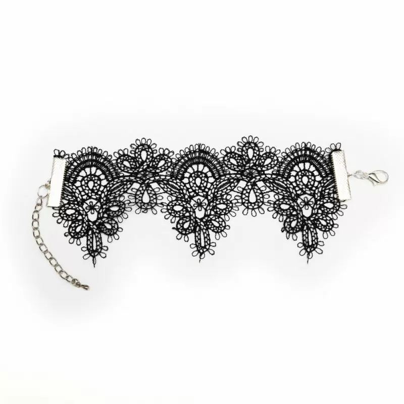 Черный кружевной браслет ручной работы Dolce Piccante Delicati pizzi - XS