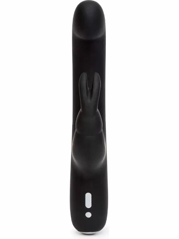 Изогнутый вибратор-кролик Happy Rabbit Slimline G-Spot, 15 режимов, 24,1 см, черный