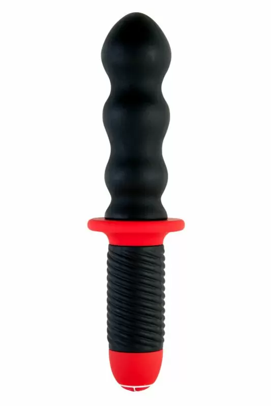 Волнистый анальный вибратор с двойным мотором TOYFA Black&Red – чёрный