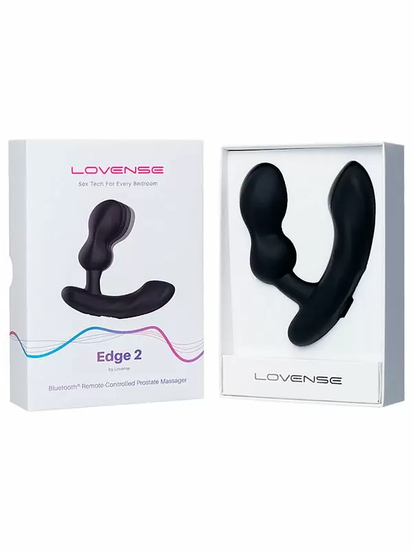 Носимый стимулятор простаты Lovense Edge 2, с двумя моторами, 12,5 см, черный
