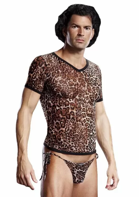 Леопардовая футболка BlueLine из сетки – S/M