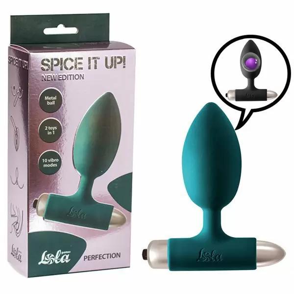 Анальная пробка с вибрацией Spice it up New Edition Perfection Dark green 8014-02lola