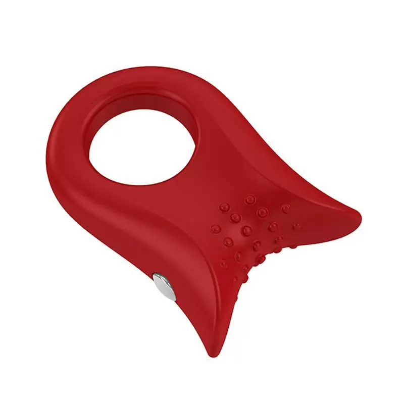 Красное, текстурированное эрекционное виброкольцо Ovo B2 диаметром 5,1 см