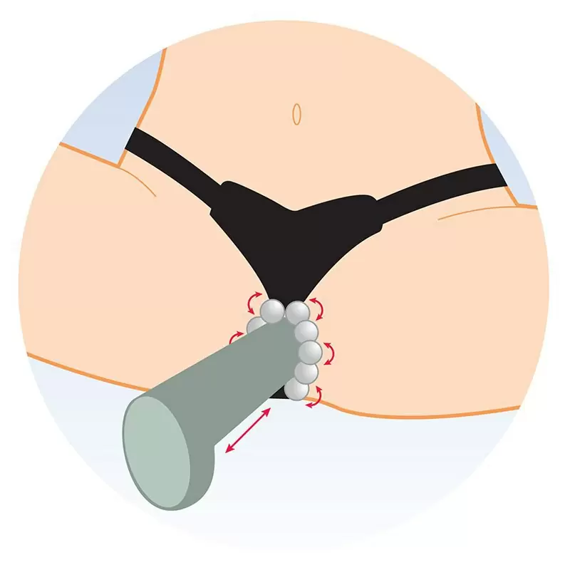 Трусики-стринг со светящимися бусинками Glow In The Dark Beaded Panties – черный