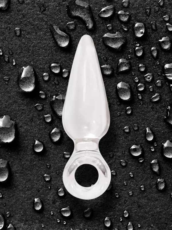 Анальная пробка средняя с кольцом Jolie Pleasures - Clear