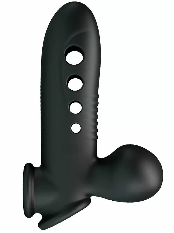 Насадка удлинитель Baile Crane, с подхватом мошонки, с воздушным мешочком, черный