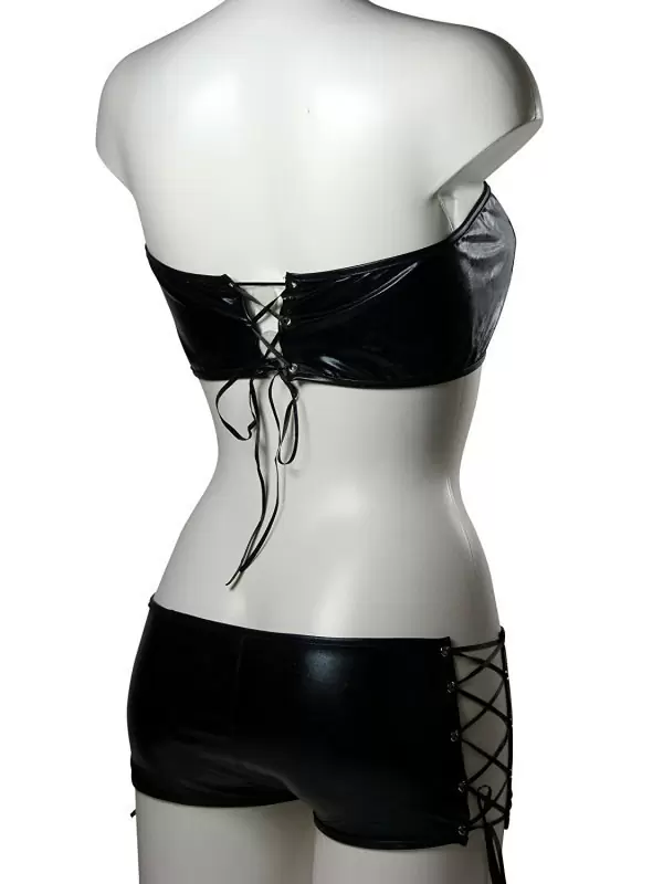 Черный топ и шортики на шнуровке Avanua Meena – L/XL