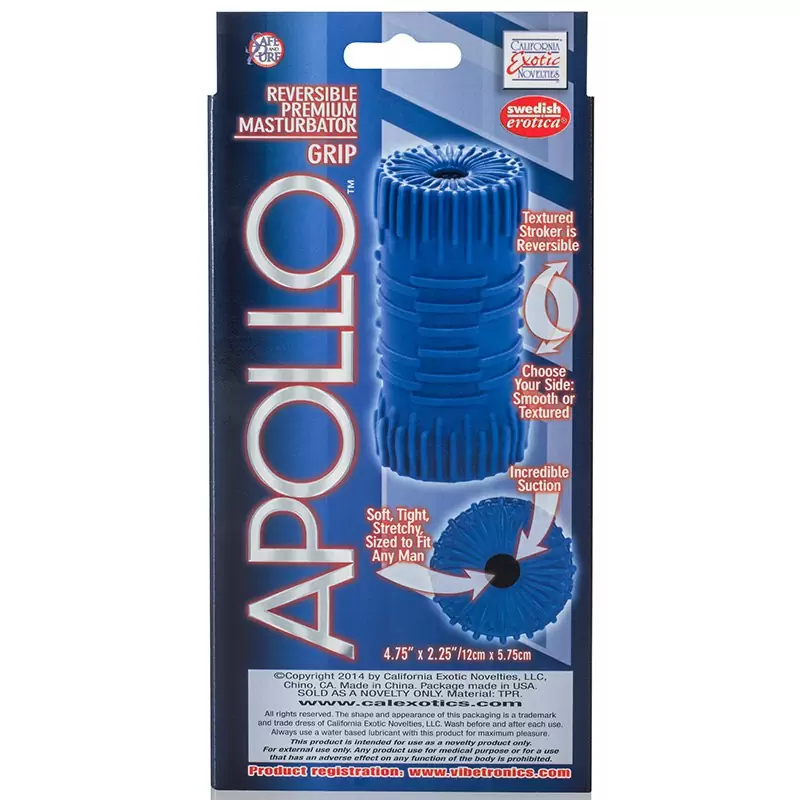 Мастурбатор Apollo Reversible Premium Masturbator Grip двусторонний – голубой