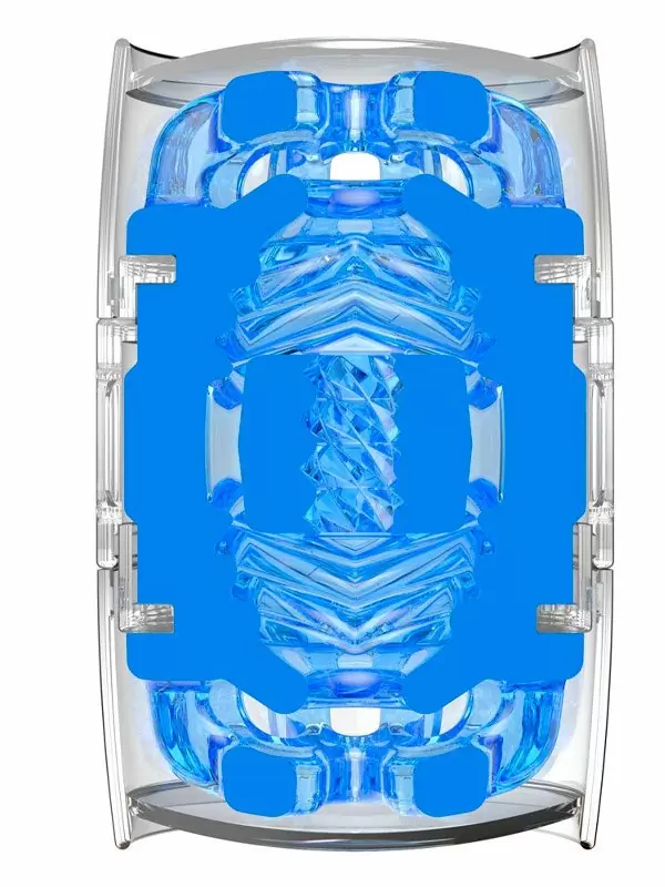 Нереалистичный мастурбатор Fleshlight Quickshot Turbo Blue Ice, структуру Turbo Tech, 11 см, ТПЕ