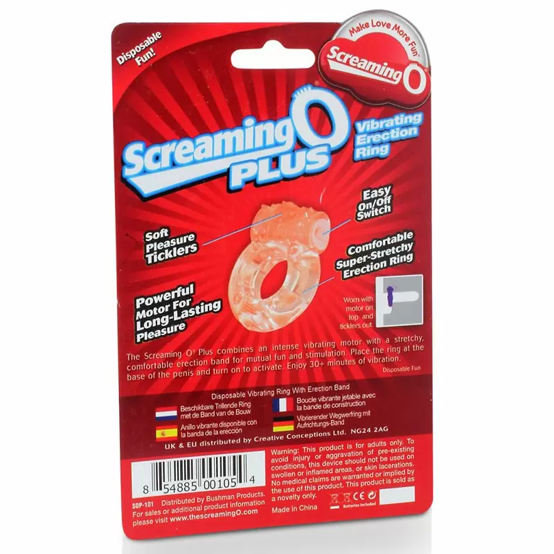 Виброкольцо на пенис Screaming O Plus утолщенное – оранжевый