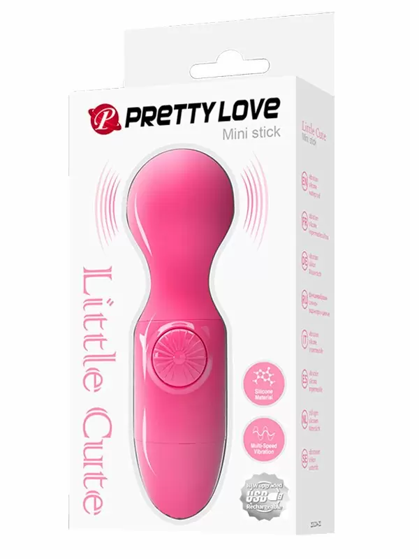 Компактный мини-вибратор Pretty Love Little Cute, 12 см, силикон, USB зарядка
