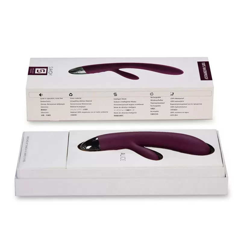 Двойной вибромассажер Alice с интеллектуальным режимом – фиолетовый