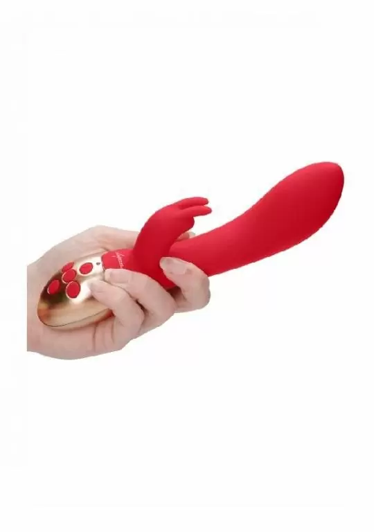 Вибромассажер кролик с вибрацией и функцией нагрева Opulent (красный)