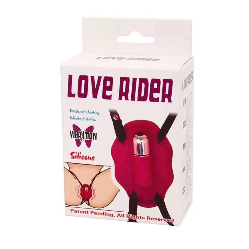 Вибростимулятор клитора Love Rider на эластичных ремешках – красный
