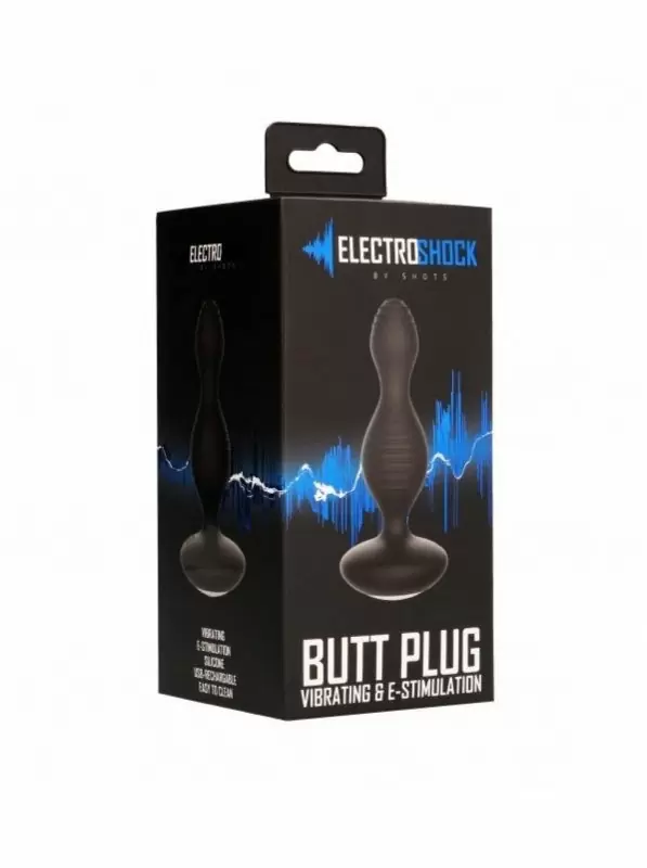 Анальняа вибропробка E-Stim Vibrating Buttplug - Black: 15 режимов работы, 11000 об/мин