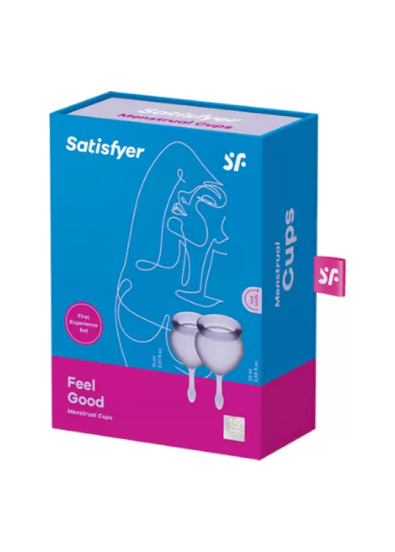 Набор менструальных чаш Satisfyer Feel good Menstrual Cup, 15 и 20 мл, силикон, фиолетовый
