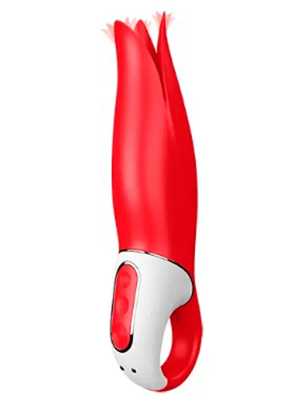 Элегантный стимулятор клитора Satisfyer Vibes Power Flower, с головкой-лепестками, 12 режимов, красный