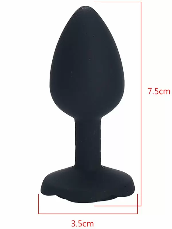 Анальная пробка Kanikule, с ограничителем в форме розочки, размер S, черная