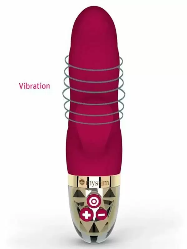 Изогнутый вибратор-кролик Mystim Hop Hop Bob, 8 режимов, 16,5 см, фуксия