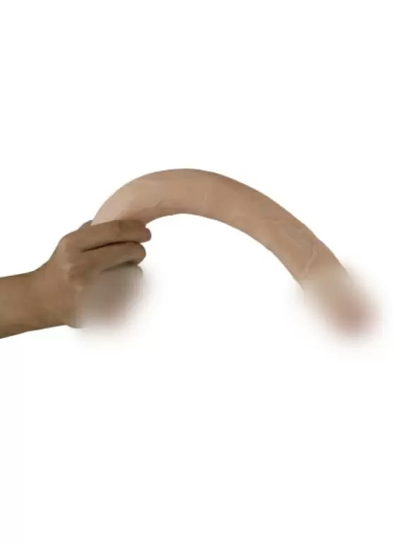 Реалистичный двусторонний фаллоимитатор REAL, 39 см, диаметр 4 см, ПВХ, телесный