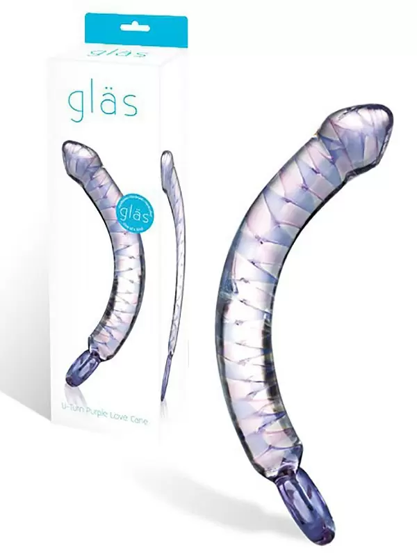 Стимулятор U-Turn Love Cane с ручкой в форме кольца - прозрачный