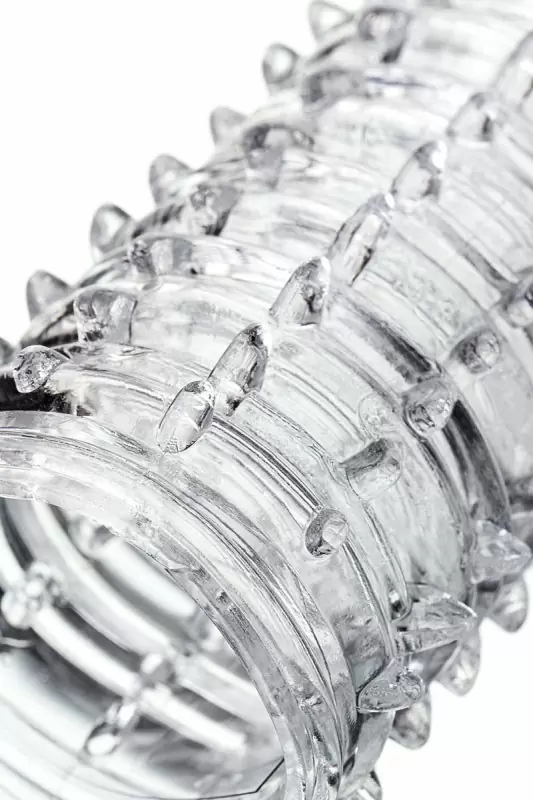 Закрытая насадка на пенис TOYFA A-Toys со щетинками – прозрачный