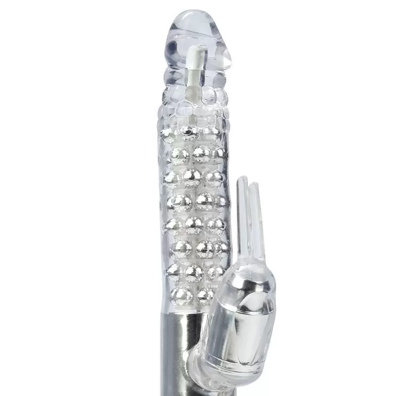 Вибромассажер Хай-Тек Extreme Pure Gold Dual Stim с ротацией – серебристый