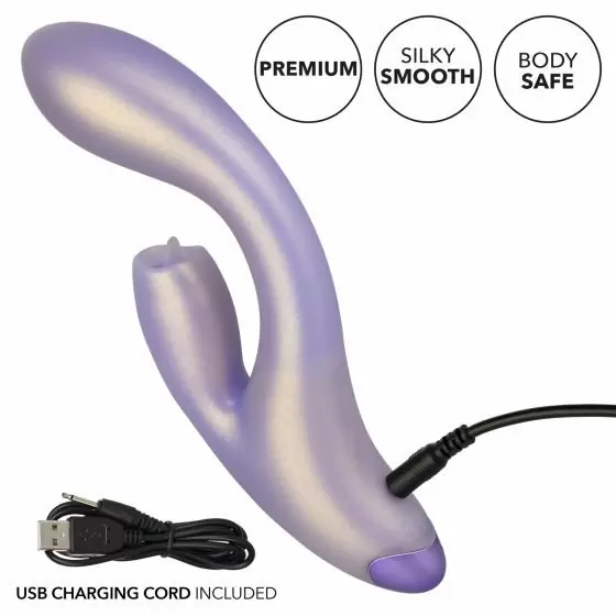 Изогнутый вибратор-кролик G-Love Gkiss, 19 см, 12 режимов, силикон, фиолетовый