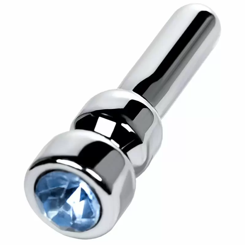 Уретральный плаг со стразом TOYFA Metal малый – серебристый